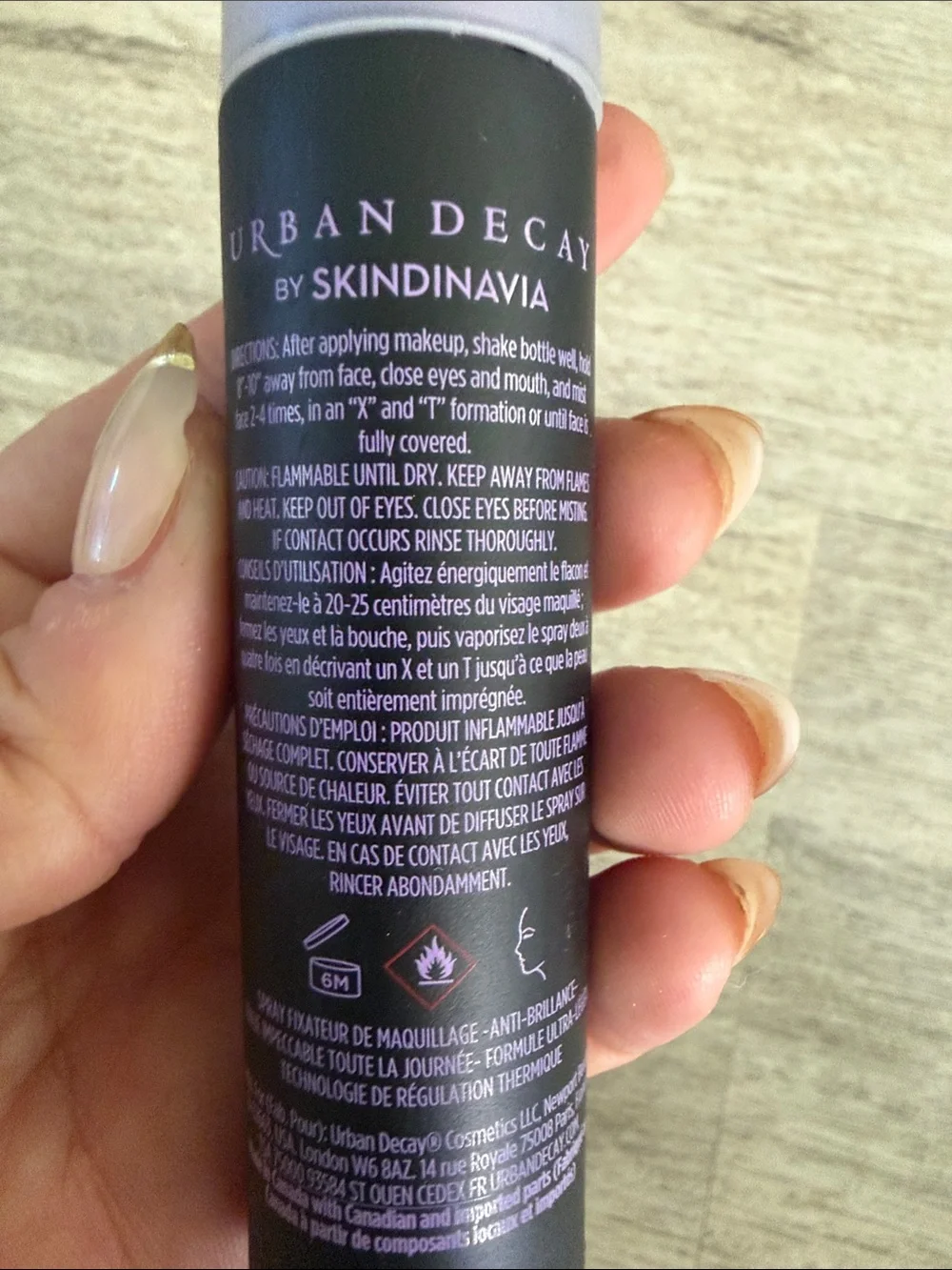 Urban Decay De-Slick Oil Control Setting Spray — Black with Purple Script